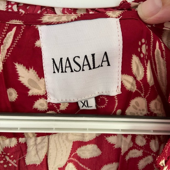 MASALA Burgundy Floral Bohemian Butterfly Sleeve Dress NWT Sz XL - Picture 5 of 13